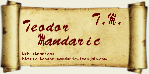 Teodor Mandarić vizit kartica